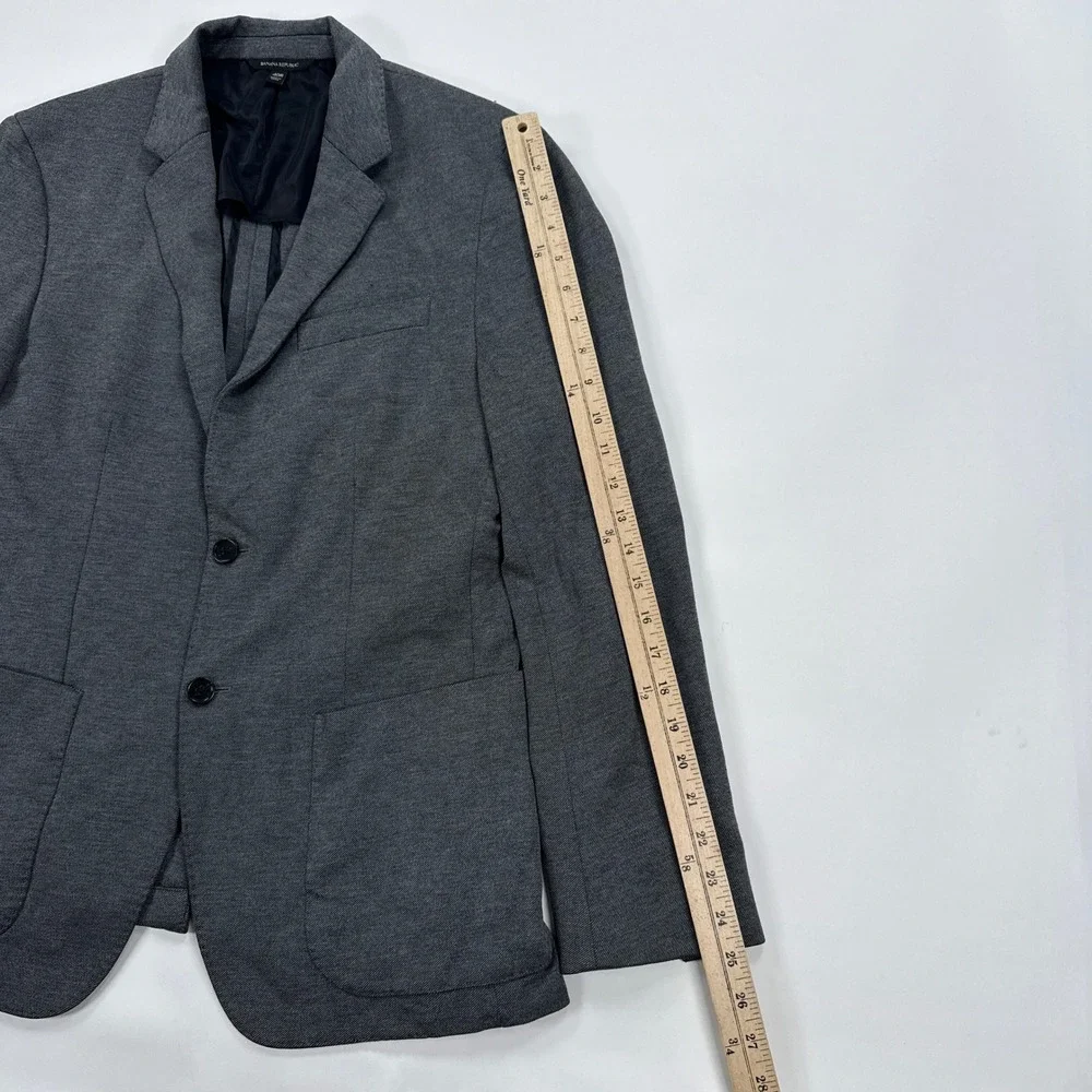 Banana Republic Mens Blazer 40R Charcoal Grey Slim Fit Half Lined Sport Coat